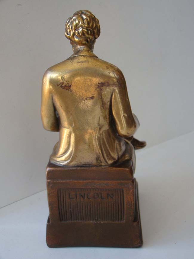 A fine and rare pair of Lincoln bookends by the Galvano Bronze Company circa 1918 — image 3